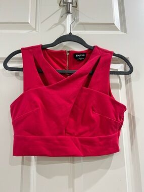 Bebe Y2K Pink Cropped Tank Top – Stretch Nylon Spandex – Size M